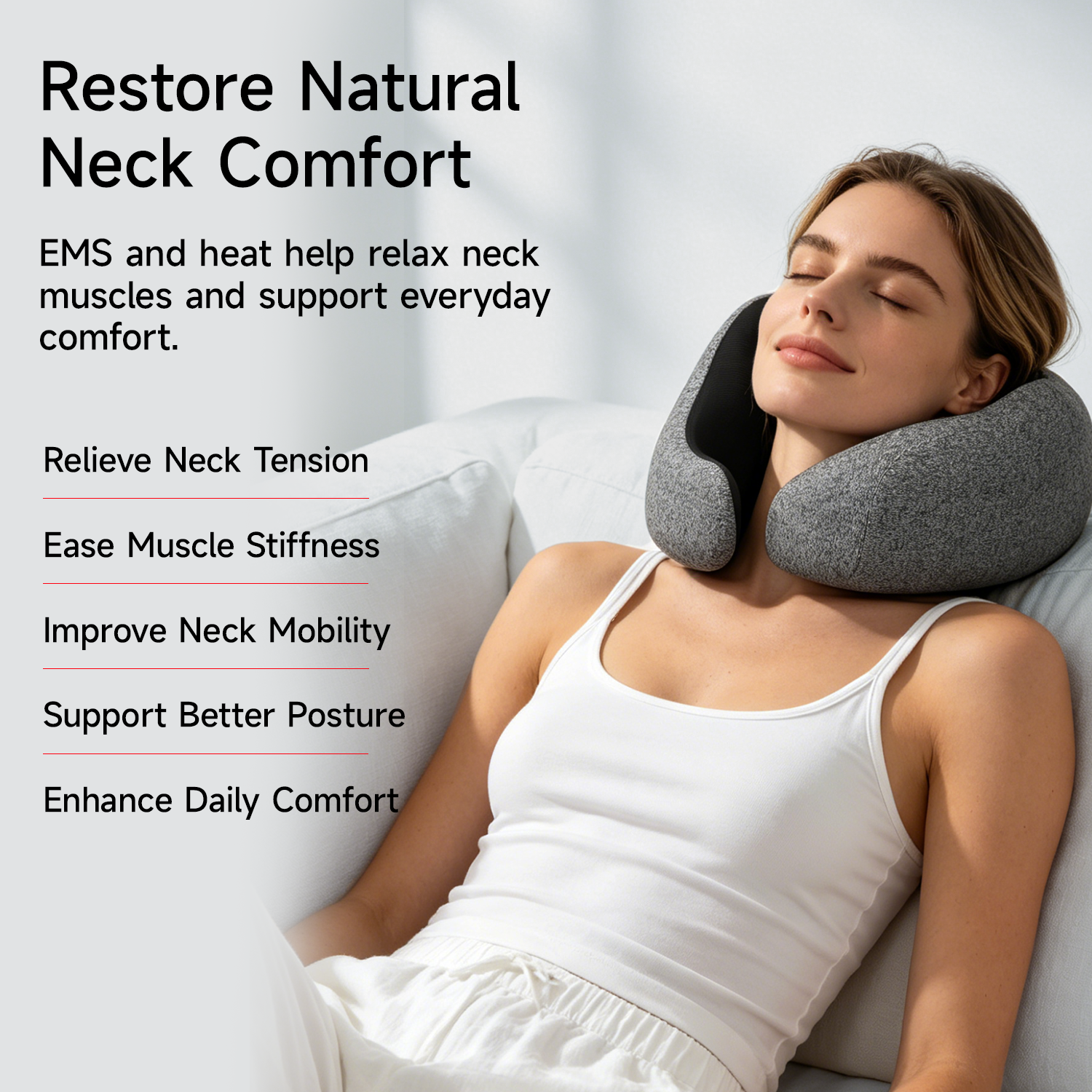 EMS Heated Neck Massage Pillow