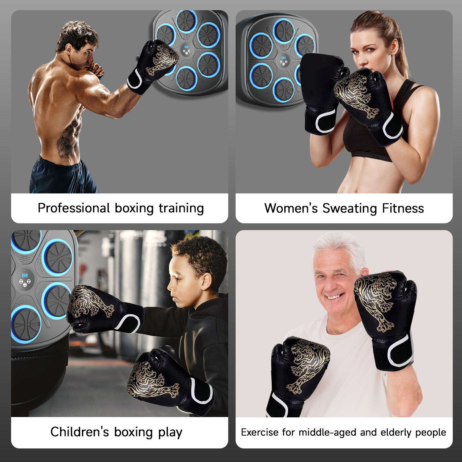 Megelin Music Boxing Machine with Boxing Gloves