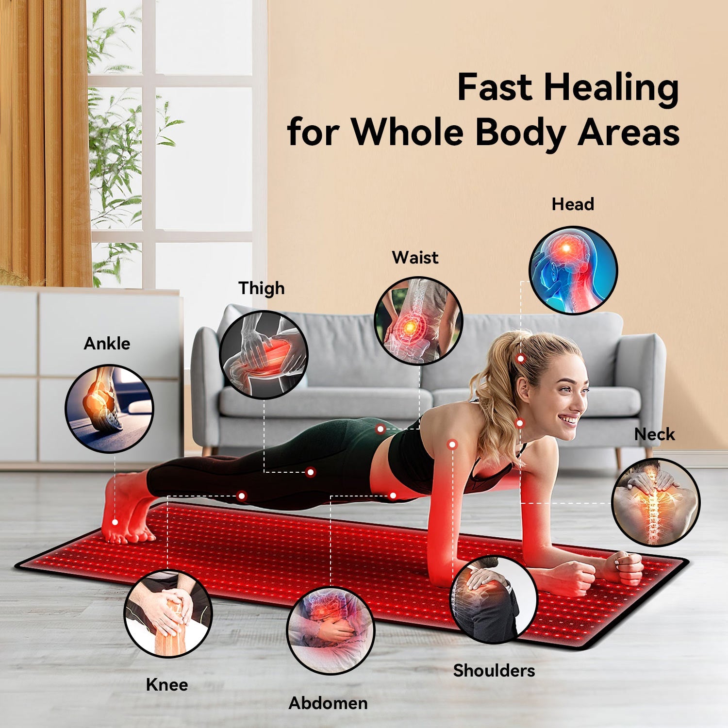 Megelin Red Infrared Light Therapy Mat for Whole Body